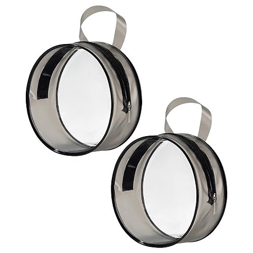 OSOLADY 2Stücke wasserdichte Transparente Kosmetiktaschen Runde Make Up Taschen für Reise und Aufbewahrung Große Kapazität Leicht und Langlebig für Damen und Mädchen von OSOLADY