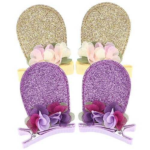 OSOLADY 2paare Haarspange Für Junge Mädchen Mit Hase Ohr Design Haarspange Mit Pailletten Für Hasen Für Hasen-cosplay Mit Tierohren Für Mädchen von OSOLADY
