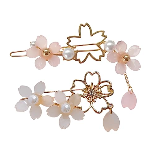 OSOLADY 2stücke Blumen Haarspange Japanische Kirschblüte Haarnadel Blume Haarschmuck Für Frauen Haarschmuck Blumenclips Blumen Haarspangen von OSOLADY