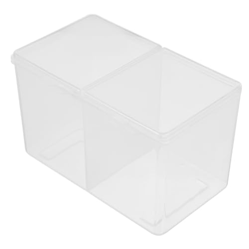 OSOLADY 2stücke Aufbewahrungsbox Für Make-up Watte Transparente Kosmetikbox Für Damen Praktische Aufbewahrungslösung Für Kosmetik Und Wattepads Weiß von OSOLADY