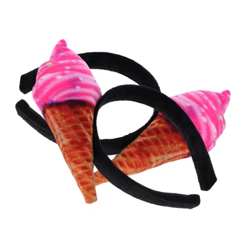 OSOLADY 2stücke Eiscreme Stirnband Lustige Haaraccessoires Für Frauen Für Cosplay Make-up Und Partys Praktisches Und Rutschfestes Design Für Jeden Anlass von OSOLADY