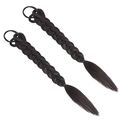OSOLADY 2stücke Geflochtene Pferdeschwanz-verlängerung Synthetisch Haarteil Mit Haargummi Für Frauen Lange Haarverlängerung Für Halloween Karneval Cosplay Und Fotografie von OSOLADY