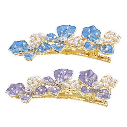 OSOLADY 2stücke Haarschmuck Perlen Blumen Haarspange Perlen Haarnadel Frauen Mädchen Kopfschmuck Haar Clips Mädchen Frauen von OSOLADY