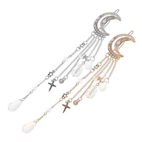 OSOLADY 2stücke Haarspangen Mit Quasten Haarnadel Haarschmuck Party Kopfbedeckung Langlebiges Material Modisches Design Für Mädchen Und Frauen von OSOLADY