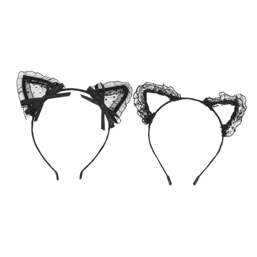 OSOLADY 2stücke Katzenohren Haarreif Mit Schwarzem Spitzen- Niedliche Haarschmuck Für Kostümpartys Halloween Und Karneval Leichte Und Bequeme Haaraccessoires Für Damen OSOLADY 2stücke Katzenohren Haarreif Mit Schwarzem Spitzen- Niedliche Haarschmuck Für Kostümpartys Halloween Und Karneval Leichte Und Bequeme Haaraccessoires Für Damen von OSOLADY