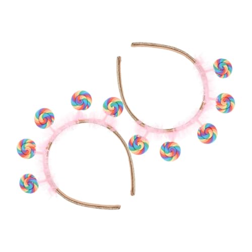 OSOLADY 2stücke Lollipop Haarbänder Für Frauen Süße Lollipop-designs Mit Spitzenverzierung Haarreifen Für Mädchen Für Geburtstagsfeiern Und Feiertagsfeiern von OSOLADY