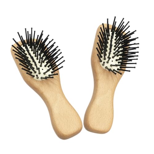 OSOLADY 2stücke Mini-kissen-haarbürste Mit Massagefunktion Bambus-reisehaarbürste Antistatisch Für Haartypen Mit Mini-holzkamm Für Haarstyling Kompakt Und Leicht Für Täglichen Gebrauch von OSOLADY
