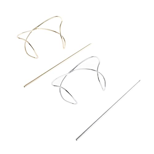 OSOLADY 2stücke Modische Haarklammern Unregelmäßige Metall-haarspangen Für Hochsteckfrisuren Haaraccessoires Für Damen Gold Silber von OSOLADY
