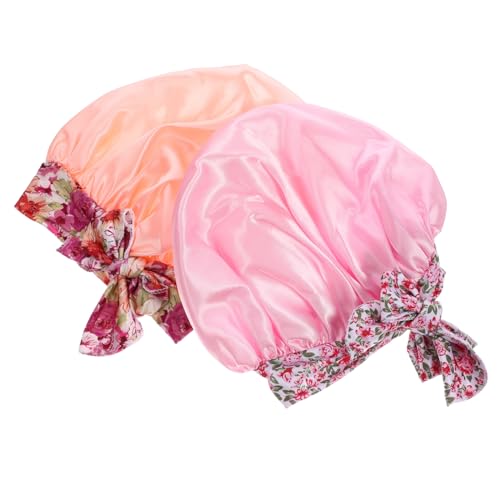 OSOLADY 2stücke Satin Schlafhaube Für Junge Mädchen Haarhaube Zum Schlafen Aus Weichem Satinmaterial Elastische Babyhaar-schlafmütze Atmungsaktiv Und Hautfreundlich von OSOLADY