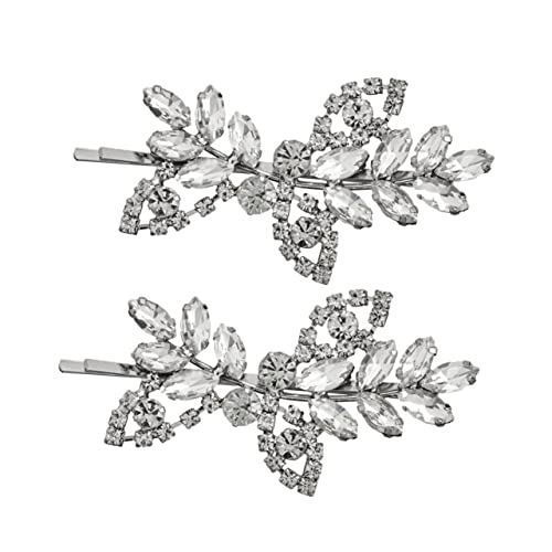 OSOLADY 2stücke Strass Haarklammern Im Blätterdesign Für Frauen Stilvolle Haarclips Für Teenager Und Vielseitige Haarstylings Rutschfest Und Praktisch von OSOLADY