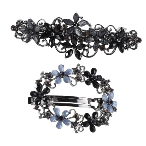 OSOLADY 2stücke Strass-blumen-haarspangen Für Damen Federclip-haarschmuck Mit Strasssteinen Elegant Für Hochzeit Und Party Sicherer Metallenes Design Vielseitig Einsetzbar von OSOLADY