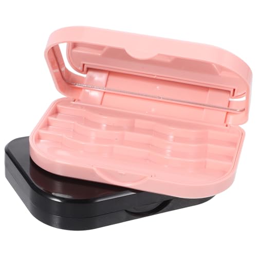 OSOLADY 2stücke Wimpernbox Mit Spiegel Für Reise Und Haushalt Wimpernaufbewahrungsbox Organizer Für Frauen Und Mädchen Kompaktes Wimpernetui Mit Lagerungshalter von OSOLADY