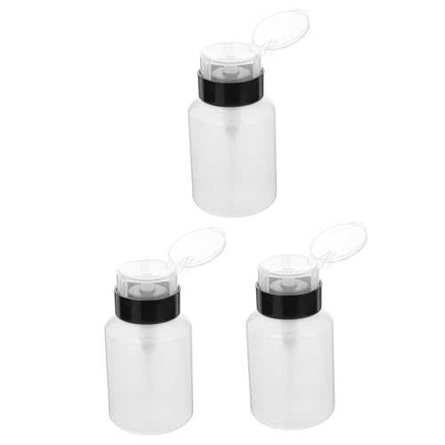 OSOLADY 3 STÜCKE Teiliges Nagellackentferner Pumpspender Flaschen aus Langlebigem Kunststoff Auslaufsicher mit Breiter Öffnung Tragbar für Nagellack Make Up Entferner Lotion und von OSOLADY