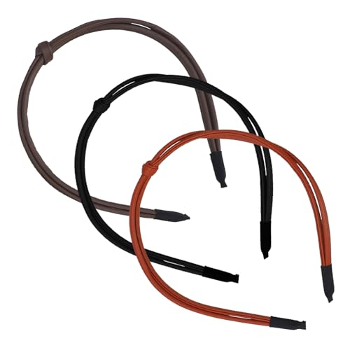 OSOLADY 3stücke Teiliges Dünner Knoten-haarbänder Aus Leder Für Damen Stilvolle Haarschmuck-accessoires Für Verschiedene Anlässe Und Outfits von OSOLADY