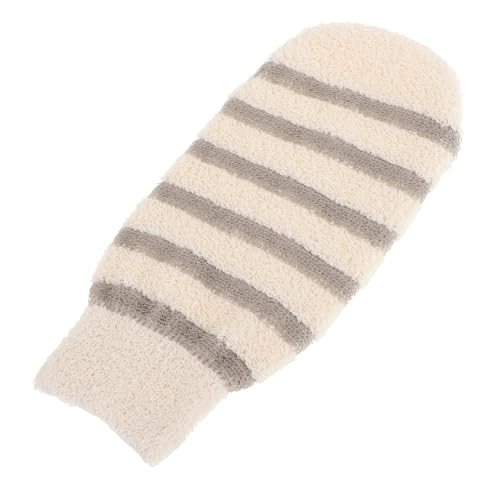 OSOLADY 3 Stück Badetuch hautpflege hautreinigung Exfoliating Handschuh Weicher und bequemer Handschuh reinigungshandschuh Duschhandschuhe Badehandschuhe mit Tiefenpeeling Flachs Beige von OSOLADY