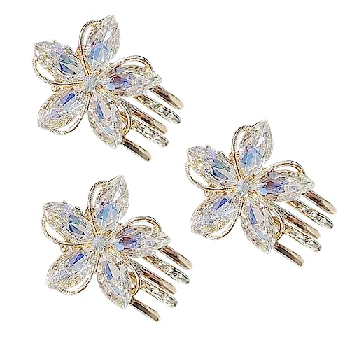 OSOLADY 3stücke Blumen Krallenclip Kleine Haarklammer Für Damen Modische Haarspangen Aus Rutschfeste Haarklammern Für Elegante Frisuren Für Alltag Und Besondere Anlässe von OSOLADY