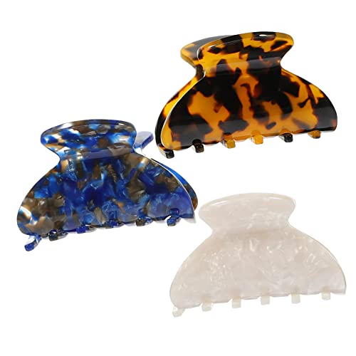 OSOLADY 3 Stück Haarklammern für Damen Kleine Haarspangen Weiß Blau und Dunkel Leopardmuster Robuste Haarschmuck Accessoires für Mädchen und für Jede Frisur von OSOLADY