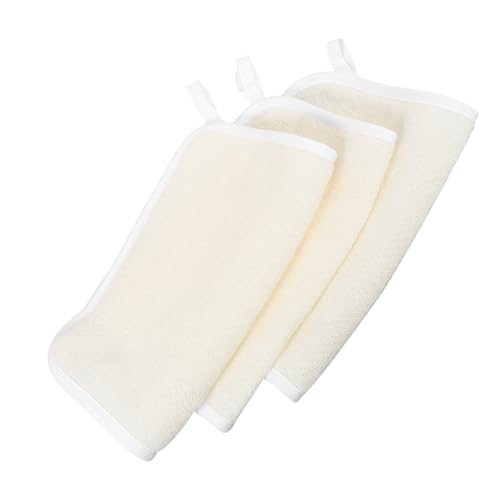 OSOLADY 3 Stück Peeling Waschhandschuhe aus Schnelltrocknendes Exfoliating Badetuch für Hautpflege und für Täglichen Gebrauch Beige von OSOLADY