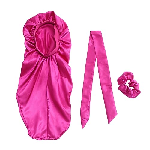 OSOLADY 3 Stück Satin Haube zum Schlafen mit Breitem Premium Gummiband für Damen Elastische Nachtmütze für Lange Zöpfe Dreadlocks und Locken Atmungsaktiv und Bequem OSOLADY 3 Stück Satin Haube zum Schlafen mit Breitem Premium Gummiband für Damen Elastische Nachtmütze für Lange Zöpfe Dreadlocks und Locken Atmungsaktiv und Bequem von OSOLADY