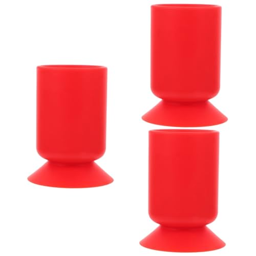 OSOLADY 3 Stück Silikon Saugnapf Stifthalter Make Up Stiftkorb Make Up Pinselständer Make Up Pinsel Aufbewahrungsbehälter Bleistiftbecher Mit Saugnapf Make Up Pinsel Organizer Für von OSOLADY