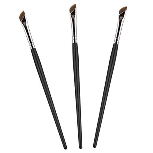 OSOLADY 3 Stück Teiliges Make up pinsel Schrägem Flachem Eyeliner Augenbrauenpinsel Weiche Synthetische Borsten Leicht und Robust für Präzises Augen make up Reisetauglich und Einfach zu von OSOLADY