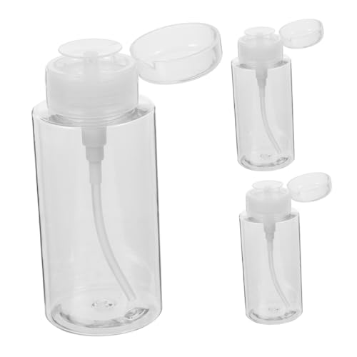OSOLADY 3 Stück Tonerflasche Klarer Nagellack Make Up Entferner Flüssiger Make Up Entferner Flasche Zum Herunterdrücken Nagelentferner Pumpflasche Fingernagellack Entferner von OSOLADY
