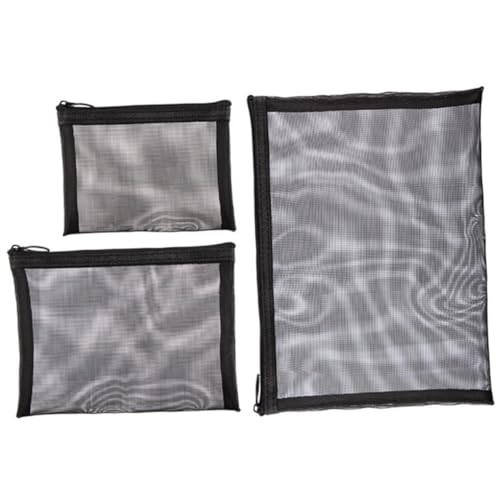 OSOLADY 3 Stücke Tragbare Netz Make Up Taschen für Reisen Kosmetiktasche Reißverschluss Kulturbeutel Leichte Organizer für Damen für Pflegeprodukte und Make Up von OSOLADY