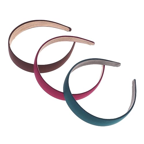 OSOLADY 3stücke Dunkelgrünes Stirnband Einfarbiger Haarreif Schlicht Breit Für Mädchen Kostümparty Weihnachten von OSOLADY