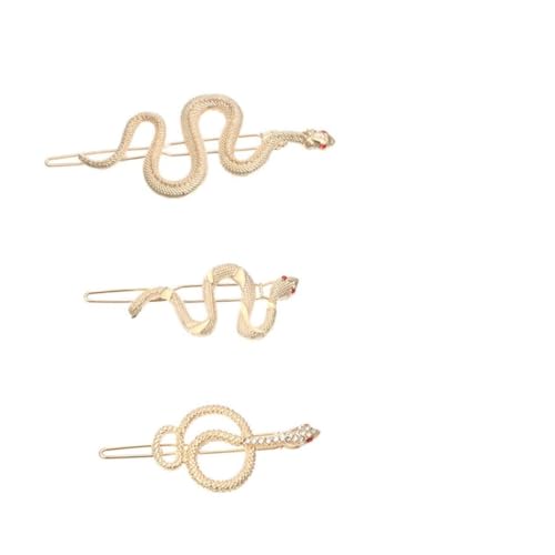 OSOLADY 3Stücke Haarklammern Im Schlangendesign Haarschmuck Für Damen Goldene Haarspangen Für Stilvolle Looks Bei Partys Und Besonderen Anlässen von OSOLADY