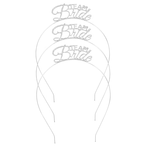 OSOLADY 3Stücke Silberne Haarreifen für Damen Metall Haarschmuck für Junggesellenabschied Hochzeiten und Partys Rutschfestes Design für Sicheren Accessoire für Braut von OSOLADY