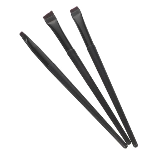 OSOLADY 3Stücke Teiliges Eyeliner Pinselset für Präzises Make Up Lidschatten und Augenbrauenbürsten Wasserfest für Profis und Anfänger Schrägem und Flachem Pinsel von OSOLADY