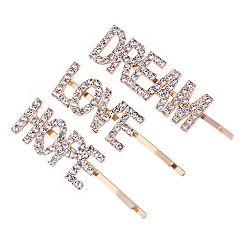 OSOLADY 3Stücke Teiliges Haarschmuck mit Strassbuchstaben für Damen Haarspangen im Love Hope Dream Stilvolle Haarnadeln für Besondere Anlässe OSOLADY 3Stücke Teiliges Haarschmuck mit Strassbuchstaben für Damen Haarspangen im Love Hope Dream Stilvolle Haarnadeln für Besondere Anlässe von OSOLADY