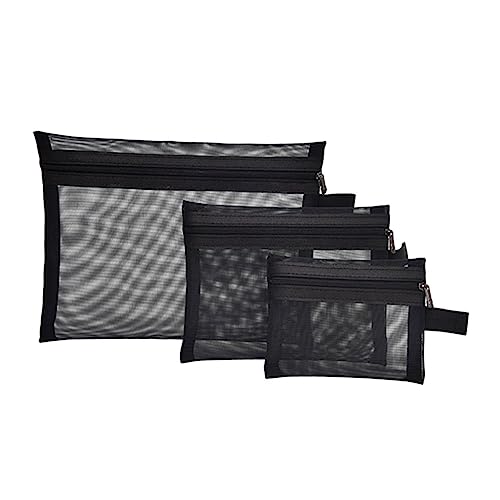 OSOLADY Reise Kulturbeutel 3 Stück Transparente Mesh Kosmetiktaschen Mit Reißverschluss Große Kapazität Für Damen Multifunktionale Aufbewahrungstaschen Für Make up Und von OSOLADY