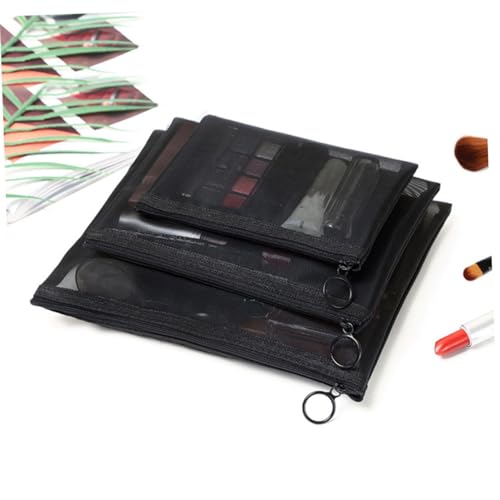 OSOLADY 3Stücke Teiliges Kosmetiktaschen aus Netzmaterial Tragbare Make Up Aufbewahrungstasche für Damen für Lippenstift Toilettenartikel und Mehr für Reisen von OSOLADY