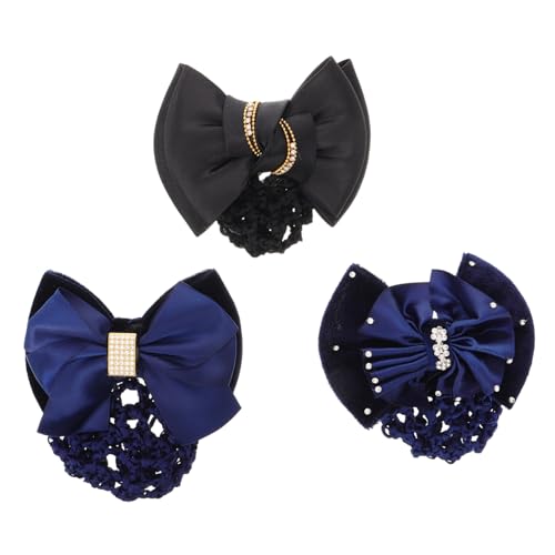 OSOLADY 3er Set Damen Haarnetz Mit Schleifen Elastische Haarknoten Abdeckung Haarclips Für Frauen Ideal Für Hochsteckfrisuren Haaraccessoires Und von OSOLADY