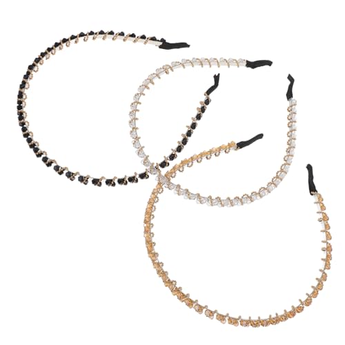 OSOLADY Haar-accessoires für Mädchen 3-teiliges Kristall-stirnband Modische Metall-stirnbänder für Frauen Bequeme Passform OSOLADY Haar-accessoires für Mädchen 3-teiliges Kristall-stirnband Modische Metall-stirnbänder für Frauen Bequeme Passform von OSOLADY