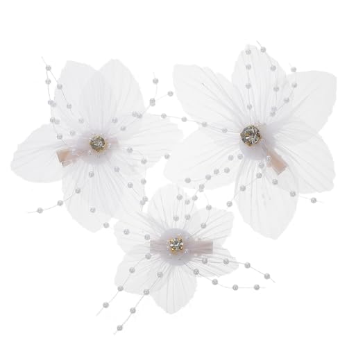 OSOLADY 3stücke Blumenclips Fürs Haar Blumenspangen Mit Kristallen Und Perlen Haarschmuck Für Frauen Und Mädchen Stilvolle Haaraccessoires Für Feste Und Anlässe von OSOLADY