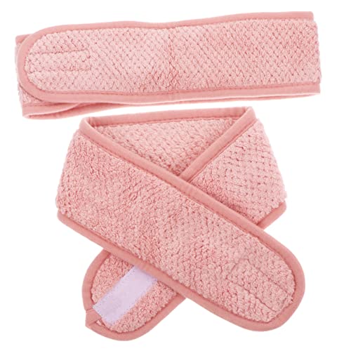 OSOLADY 4 Stück Ananas-Check-Stirnband Gesichtswaschstirnband Sportliche Stirnbänder Make-up-Kopf abschmink haarband make up haarband Make-up-Bad-Stirnband Make-up-Haarband Polyester Rosa von OSOLADY