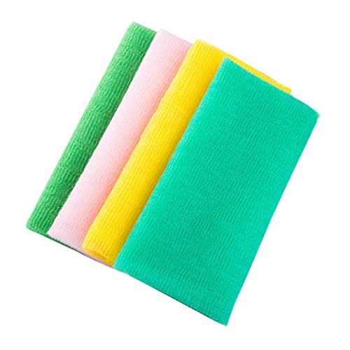 OSOLADY 4 Stück Badeschrubber-handtuch, Nylon-duschhandtücher, Körperwäscher, Körperwaschlappen von OSOLADY