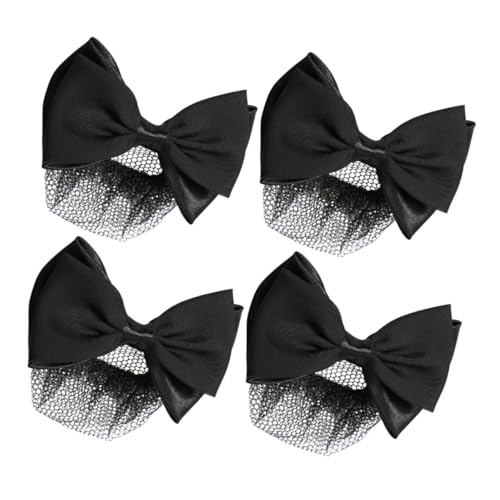 OSOLADY 4stücke Haarnetze Für Damen-dutt Haarnetze Mit Schleife Und Netzgewebe Elastische Netzhalter Zum Abdecken Für Partys Und Hochzeiten von OSOLADY