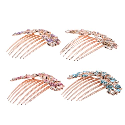 OSOLADY 4stücke Metall Blumen Haarspangen Für Damen Französischer Kamm Haar Accessoires Für Hochzeit Party Und Alltag von OSOLADY