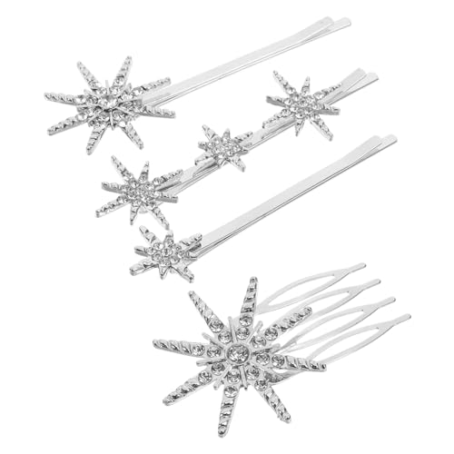 OSOLADY 4 Stück Haarspange mit Strass goldene Sternnadeln Haarschmuck für die Hochzeit Haarspange mit Sternen Party Haarschmuck Mädchen Haarspange Kopfschmuck für Mädchen Zinklegierung von OSOLADY