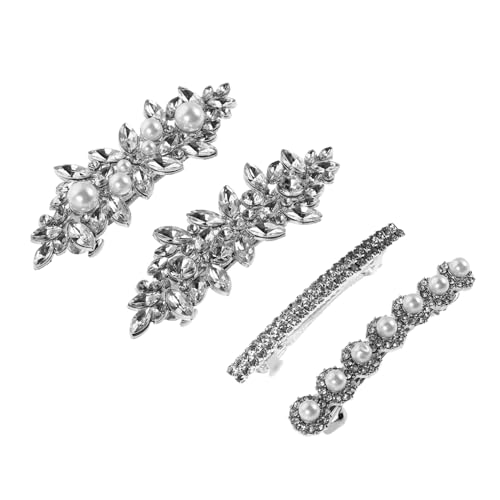 OSOLADY 4 Stück Haarspangen Für Hochzeiten Strass Haarspangen Für Frauen Und Mädchen Haarspange Mit Strasssteinen Strass Clips Für Haare Haarspange Für Braut Mit von OSOLADY
