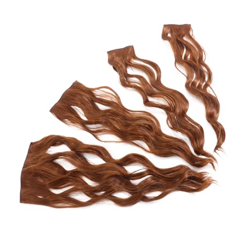 OSOLADY 4 Stück Hochtemperaturperücke Seiden-Scrunchie Frauen Damenperücken Haarverlängerung haarnadeln Klammer falsche Haare Echthaarclip in Extensions Hochtemperaturdraht Light Brown von OSOLADY