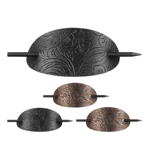 OSOLADY 4 Stücke Frauen Clip Haar Zubehör Mädchen Retro Haarnadel Oval Leder Haar Feste Haarnadel Bronze Oval Retro Stil Pferdeschwanz Pin OSOLADY 4 Stücke Frauen Clip Haar Zubehör Mädchen Retro Haarnadel Oval Leder Haar Feste Haarnadel Bronze Oval Retro Stil Pferdeschwanz Pin von OSOLADY