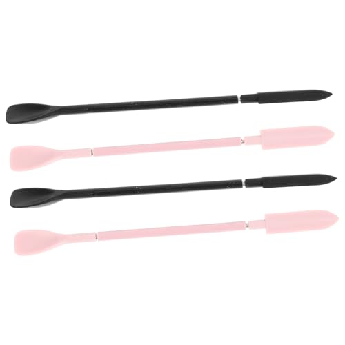 OSOLADY 4 Stück Mini-doppel-make-up-spatel Silikongriff Schaufel Für Frauen Angenehm Zu Halten Verpackung von OSOLADY