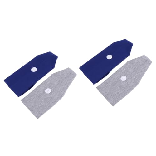 OSOLADY 4stücke Sportkopftuch Mit Knöpfen Mode Stirnband Zur Maskenaufbewahrung Vielseitiges Fitness-haarband Für Damen Saphirblau Atmungsaktiv Und Stylisch Für Yoga Und Sport von OSOLADY