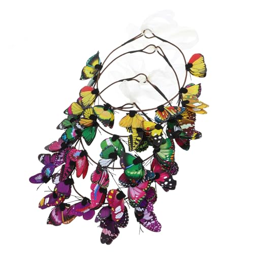 OSOLADY 4 Stück Schmetterlings-Stirnband Stirnbänder Brautjungfer Haarkranz gepolstert Hochzeit Rave fasching haarschmuck faschings haarschmuck Party-Haarreifen Kopfschmuck für die Party von OSOLADY