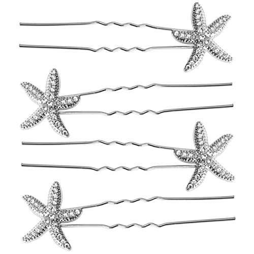 OSOLADY 4 Stück Silberne Seestern Haarspangen Für Braut Hochzeits Haaraccessoires Strand Haarnadeln Stilvolle Haarschmuck Für Frauen Und Mädchen Vintage Kopfschmuck Mit Stern Motiv OSOLADY 4 Stück Silberne Seestern Haarspangen Für Braut Hochzeits Haaraccessoires Strand Haarnadeln Stilvolle Haarschmuck Für Frauen Und Mädchen Vintage Kopfschmuck Mit Stern Motiv von OSOLADY