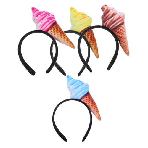OSOLADY 4stücke Ice Stoff-stirnbänder Stylisches Und Bequemes Haarschmuck Für Sommerpartys Geburtstagskostüme Und Festliche Anlässe von OSOLADY